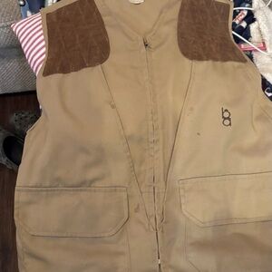 Vintage Bob Allen Shooting Vest Canvas Leather Hunting Vest USA Made Size Large
